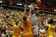 AMES, IA - JANUARY 13: Guard Andrew Wiggins #22 of the Kansas Jayhawks goes to the basket during the first half against forward Georges Niang #31 of the Iowa State Cyclones on January 13, 2014 at Hilton Coliseum, in Ames, Iowa. (Photo by Matthew Holst/Ge