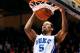 DURHAM, NC - JANUARY 13: Rodney Hood #5 of the Duke Blue Devils dunks against the Virginia Cavaliers during a game at Cameron Indoor Stadium on January 13, 2014 in Durham, North Carolina. (Photo by Grant Halverson/Getty Images)