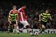 Eduardo scores for Arsenal against Celtic in the Champions League.