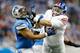 DETROIT, MI - DECEMBER 22: Ndamukong Suh #90 of the Detroit Lions and Justin Pugh #72 of the New York Giants battle during the second quarter of the game at Ford Field on December 22, 2013 in Detroit, Michigan. The Giants defeated the Lions 23-20 in overt