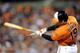BALTIMORE, MD - SEPTEMBER 28: Chris Davis #19 of the Baltimore Orioles breaks his bat on a pop out in the first inning against the Boston Red Sox at Oriole Park at Camden Yards on September 28, 2013 in Baltimore, Maryland. (Photo by Greg Fiume/Getty Ima