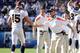 SAN DIEGO, CA - NOVEMBER 27: Head coach John Fox of the Denver Broncos celebrates a touchdown with Tim Tebow #15 to trail 10-7 to the San Diego Chargers during the second quarter at Qualcomm Stadium on November 27, 2011 in San Diego, California. (Photo