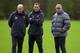 MANCHESTER, ENGLAND - APRIL 05: Sir Alex Ferguson the manager of Manchester United looks on with Rene Meulensteen (c) and Mike Phelan his assistant (l) during a Manchester United training session ahead of the UEFA Champions League quarter-final first leg