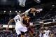 Jan 12, 2014; Sacramento, CA, USA; Sacramento Kings power forward Jason Thompson (34) blocks the shot by Cleveland Cavaliers shooting guard C.J. Miles (0) during the second quarter at Sleep Train Arena. Mandatory Credit: Kelley L Cox-USA TODAY Sports