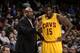 CLEVELAND, OH - DECEMBER 29: Head coach Mike Brown of the Cleveland Cavaliers provides instruction to Anthony Bennett #15 during a break in the action against the Golden State Warriors at The Quicken Loans Arena on December 29, 2013 in Cleveland, Ohio. N