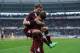 TURIN, ITALY - DECEMBER 22: Ciro Immobile (R) of Torino FC celebrates his goal with team-mates Alessio Cerci during the Serie A match between Torino FC and AC Chievo Verona at Stadio Olimpico di Torino on December 22, 2013 in Turin, Italy. (Photo by Val