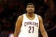 CLEVELAND, OH - DECEMBER 26: Andrew Bynum #21 of the Cleveland Cavaliers looks on during the game against the Atlanta Hawks at Quicken Loans Arena on December 26, 2013 in Cleveland, Ohio. NOTE TO USER: User expressly acknowledges and agrees that, by dow