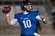 Dec 13, 2013; Charleston, IL, USA; Eastern Illinois Panthers quarterback Jimmy Garoppolo (10) throws the ball during the fourth quarter against the Towson Tigers at O'Brien Field. Mandatory Credit: Bradley Leeb-USA TODAY Sports