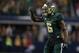 Nov 16, 2013; Arlington, TX, USA; Baylor Bears safety Ahmad Dixon (6) reacts to the sidelines during the game against the Texas Tech Red Raiders at AT&T Stadium. Mandatory Credit: Matthew Emmons-USA TODAY Sports