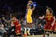 Jan 14, 2014; Los Angeles, CA, USA; Cleveland Cavaliers center Anderson Varejao (17) looks on as Los Angeles Lakers small forward Nick Young (0) goes for a last second shot in the fourth quarter of the game at Staples Center. Cleveland Cavaliers won 120-1