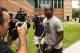 Jul 25, 2013; Philadelphia, PA, USA; Philadelphia Eagles wide receiver Jeremy Maclin arrives at training camp at the Eagles NovaCare Complex. Mandatory Credit: Howard Smith-USA TODAY Sports