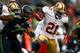 SEATTLE - SEPTEMBER 15: Frank Gore #21 of the San Francisco 49ers runs the ball against the Seattle Seahawks on September 15, 2013 at Century Link Field in Seattle, Washington. (Photo by Jonathan Ferrey/Getty Images)