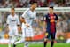 MADRID, SPAIN - AUGUST 29: Cristiano Ronaldo of Real Madrid and Leo Messi of FC Barcelona react during the Supercopa second leg match between Real Madrid and Barcelona at Estadio Santiago Bernabeu on August 29, 2012 in Madrid, Spain. (Photo by Gonzalo A