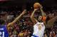 Jan 11, 2014; Philadelphia, PA, USA; New York Knicks shooting guard J.R. Smith (8) takes a shot during the 2nd quarter of the game against the Philadelphia 76ers at the Wells Fargo Center. Mandatory Credit: John Geliebter-USA TODAY Sports
