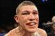 Oct 26, 2013; Atlantic City, NJ, USA; Gabriel Rosado reacts after his WBO Middleweight Title bout with Peter Quillin (not pictured) at Boardwalk Hall. Quillin won after the ringside doctor stopped the fight due to a cut over Rosado's eye in the tenth rou