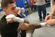 Rosado getting his hands wrapped by trainer Billy Briscoe.