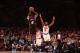NEW YORK, NY - JANUARY 9: LeBron James #6 of the Miami Heat shoots against Raymond Felton #2 of the New York Knicks during a game at Madison Square Garden in New York City on January 9, 2014. NOTE TO USER: User expressly acknowledges and agrees that, by