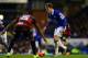 LIVERPOOL, ENGLAND - JANUARY 04: Nikica Jelavic of Everton runs into to score their second goal during the Budweiser FA Cup Third Round match between Everton and Queens Park Rangers at Goodison Park on January 4, 2014 in Liverpool, England. (Photo by Cl