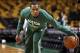 Dec 31, 2013; Boston, MA, USA; Injured Boston Celtics point guard Rajon Rondo (9) dribbles before their game against the Atlanta Hawks at TD Garden. Mandatory Credit: Winslow Townson-USA TODAY Sports