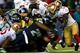 SEATTLE - SEPTEMBER 15: Marshawn Lynch #24 of the Seattle Seahawks stretches the ball across the goal line for a touchdown against the San Francisco 49ers on September 15, 2013 at Century Link Field in Seattle, Washington. (Photo by Jonathan Ferrey/Gett