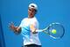 MELBOURNE, AUSTRALIA - JANUARY 15: Rafael Nadal of Spain plays a forehand in a practice session during day three of the 2014 Australian Open at Melbourne Park on January 15, 2014 in Melbourne, Australia. (Photo by Robert Prezioso/Getty Images)