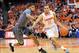 Dec 31, 2013; Syracuse, NY, USA; Syracuse Orange guard Tyler Ennis (11) drives to the basket around Eastern Michigan Eagles guard Ray Lee (0) during the second half at the Carrier Dome. Syracuse defeated Eastern Michigan 70-48. Mandatory Credit: Rich Ba
