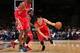 WASHINGTON, DC - JANUARY 11: Jeremy Lin #7 of the Houston Rockets drives against John Wall #2 of the Washington Wizards during the game at the Verizon Center on January 11, 2014 in Washington, DC. NOTE TO USER: User expressly acknowledges and agrees that,