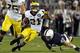STATE COLLEGE, PA - OCTOBER 12: Jeremy Gallon #21 of the Michigan Wolverines rushes against the Penn State Nittany Lions during the game on October 12, 2013 at Beaver Stadium in State College, Pennsylvania. (Photo by Justin K. Aller/Getty Images)