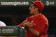 ARLINGTON, TX - SEPTEMBER 13: Matt Garza #22 of the Texas Rangers yells at the officials during the 8th inning against the Oakland Athletics at Rangers Ballpark in Arlington on September 13, 2013 in Arlington, Texas. (Photo by Ronald Martinez/Getty Imag