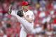 CINCINNATI, OH - AUGUST 2: Bronson Arroyo #61 of the Cincinnati Reds pitches against the St. Louis Cardinals during the game at Great American Ball Park on August 2, 2013 in Cincinnati, Ohio. (Photo by Joe Robbins/Getty Images)