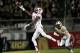 Nov 21, 2013; Orlando, FL, USA; Rutgers Scarlet Knights wide receiver Brandon Coleman (17) cannot reach a pass against the UCF Knights at Bright House Networks Stadium. Mandatory Credit: John Munson/THE STAR-LEDGER via USA TODAY Sports