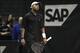 February 14, 2012; San Jose, CA, USA; Donald Young (USA) reacts after a point for Michael Russell (not picutred) during day two of the SAP Open at HP Pavilion. Michael Russell defeated Donald Young 6-1, 7(8)-6(6) . Mandatory Credit: Kelley L Cox-USA TODAY