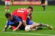 AMSTERDAM, NETHERLANDS - MAY 15: Oscar of Chelsea and Nemanja Matic of Benfica compete for the ball during the UEFA Europa League Final between SL Benfica and Chelsea FC at Amsterdam Arena on May 15, 2013 in Amsterdam, Netherlands. (Photo by Jamie McDona