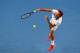 MELBOURNE, AUSTRALIA - JANUARY 16: Roger Federer of Switzerland serves in his second round match against Blaz Kavcic of Slovenia during day four of the 2014 Australian Open at Melbourne Park on January 16, 2014 in Melbourne, Australia. (Photo by Michael