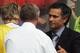 LONDON - AUGUST 15: Manager Jose Mourinho (R) of Chelsea shakes hands with Sir Alex Ferguson of Manchester United at the end during the Barclays Premiership match between Chelsea and Manchester United at Stamford Bridge on August 15, 2004 in London. (Pho