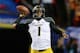 ATLANTA, GA - DECEMBER 07: James Franklin #1 of the Missouri Tigers passes against the Auburn Tigers in the second quarter during the SEC Championship Game at Georgia Dome on December 7, 2013 in Atlanta, Georgia. (Photo by Mike Ehrmann/Getty Images)
