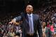 OAKLAND, CA - JANUARY 15: Head coach Brian Shaw of the Denver Nuggets coaches against the Golden State Warriors on January 15, 2014 at Oracle Arena in Oakland, California. NOTE TO USER: User expressly acknowledges and agrees that, by downloading and or us