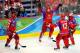 VANCOUVER, BC - FEBRUARY 24: Russia celebrates after a goal against Canada during the ice hockey men's quarter final game between Russia and Canada on day 13 of the Vancouver 2010 Winter Olympics at Canada Hockey Place on February 24, 2010 in Vancouver,