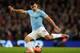 MANCHESTER, ENGLAND - JANUARY 15: Sergio Aguero of Manchester City in action during the Budweiser FA Cup Third Round Replay match between Manchester City and Blackburn Rovers at the Etihad Stadium on January 15, 2014 in Manchester, England. (Photo by Ch