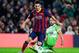 BARCELONA, SPAIN - JANUARY 08: Lionel Messi of FC Barcelona duels for the ball with Mehdi Lacen of Getafe CF during the Copa del Rey round of 16 first leg match between FC Barcelona and Getafe CF at Camp Nou on January 8, 2014 in Barcelona, Spain. (Phot