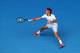 MELBOURNE, AUSTRALIA - JANUARY 18: Roger Federer of Switzerland plays a forehand in his third round match against Teymuraz Gabashvili of Russia during day six of the 2014 Australian Open at Melbourne Park on January 18, 2014 in Melbourne, Australia. (Ph