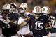 Oct 27, 2012; Auburn, AL, USA: Auburn Tigers quarterback Clint Moseley (15) runs behind the block of lineman Greg Robinson (73) during the first half against the Texas A&M Aggies at Jordan-Hare Stadium. Mandatory Credit: John Reed-USA TODAY Sports