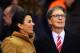 LIVERPOOL, ENGLAND - JANUARY 18: Liverpool co-owner John Henry looks on with wife Linda Pizzuti prior to the Barclays Premier League match between Liverpool and Aston Villa at Anfield on January 18, 2014 in Liverpool, England. (Photo by Michael Regan/Ge