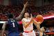 Jan 18, 2014; Syracuse, NY, USA; Syracuse Orange guard Tyler Ennis (11) takes a shot between Pittsburgh Panthers forward Jamel Artis (1) and guard Cameron Wright (3) during the first half at the Carrier Dome. Mandatory Credit: Rich Barnes-USA TODAY Sport