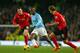 MANCHESTER, ENGLAND - JANUARY 18: Yaya Toure of Manchester City is closed down by Jordon Mutch (L) and Magnus Eikrem (R) of Cardiff during the Barclays Premier League match between Manchester City and Cardiff City at the Etihad Stadium on January 18, 201