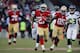 SAN FRANCISCO, CA - DECEMBER 08: Running back Frank Gore #21 of the San Francisco 49ers breaks free for a 51-yard run as tight end Vernon Davis #85 blocks cornerback Richard Sherman #25 and free safety Earl Thomas #29 of the Seattle Seahawks before pulli