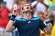 MELBOURNE, AUSTRALIA - JANUARY 18: Andy Murray of Great Britain celebrates winning his third round match against Feliciano Lopez of Spain during day six of the 2014 Australian Open at Melbourne Park on January 18, 2014 in Melbourne, Australia. (Photo by