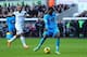 Adebayor scores his second and Spurs' third against Swansea.