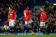 LONDON, ENGLAND - JANUARY 19: (L-R) Michael Carrick, Danny Welbeck and Adnan Januzaj of Manchester United wait for the Chelsea players to return to the field for the second half during the Barclays Premier League match between Chelsea and Manchester Unit