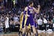 Jan 17, 2014; Boston, MA, USA; Los Angeles Lakers center Pau Gasol (16) reacts after a play against the Boston Celtics in the second half at TD Garden. The Los Angeles Lakers defeated the Celtics 107-104. Mandatory Credit: David Butler II-USA TODAY Sports